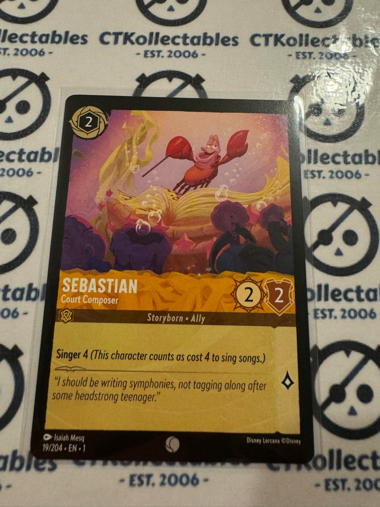 2024 Disney Lorcana Non-Foil #19/204 Sebastian – The First Chapter Common