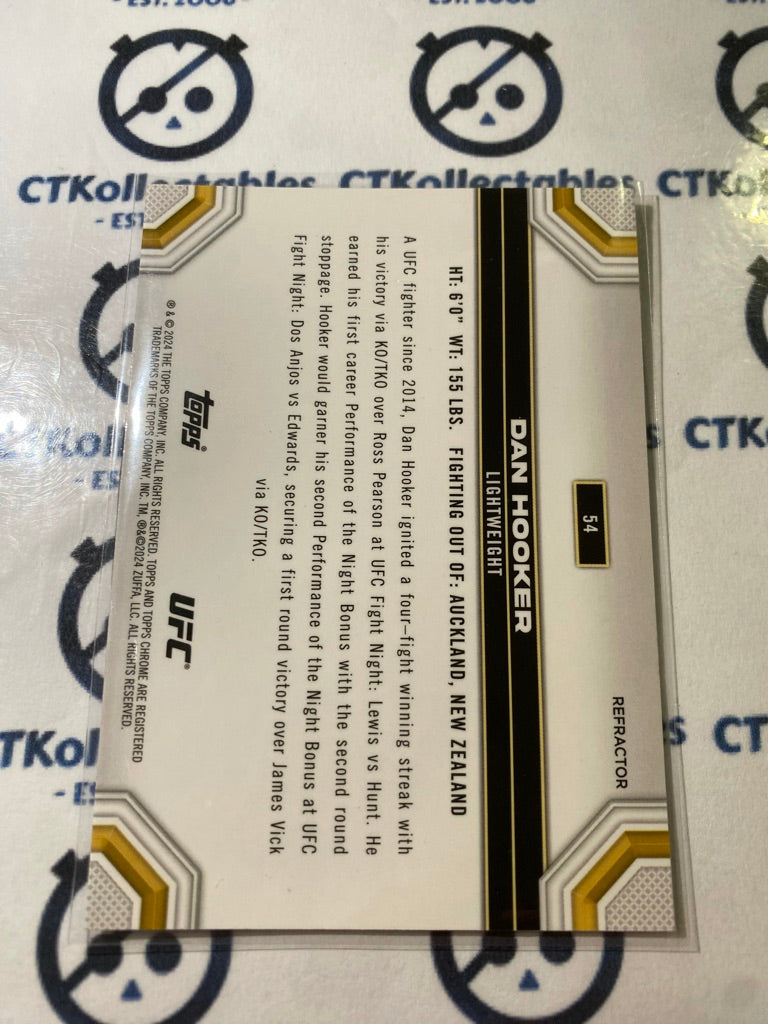 2024 UFC Topps Chrome Dan Hooker Silver Refractor #54