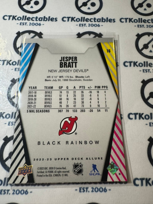 2022-23 Upper Deck Allure Jesper Bratt Black Rainbow #16 Devils