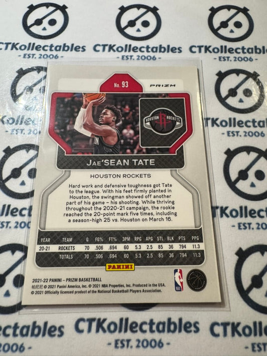 2021-22 NBA Panini Prizm Jae'Sean Tate Red Wave Prizm #93 Rockets