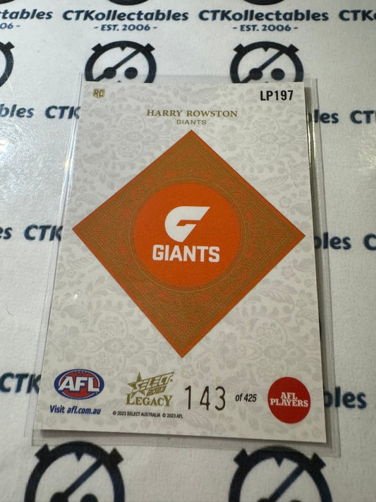 2023 AFL Legacy Harry Rowston LP197 Legacy Plus #143/425 GWS