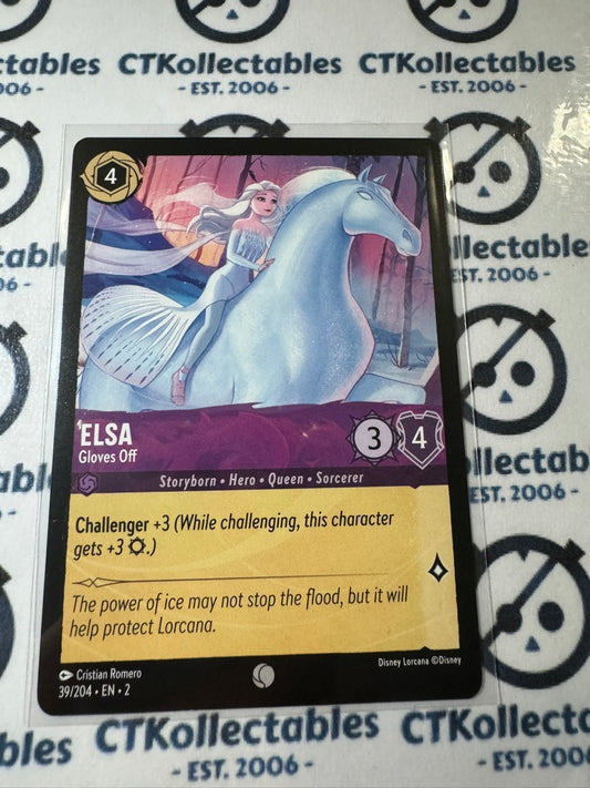 2024 Disney Lorcana Floodborn Non-Foil #39 Elsa, Gloves Off – Common