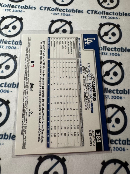 2025 Topps Series 2 Baseball Ben Casparius rookie RC #384 Dodgers