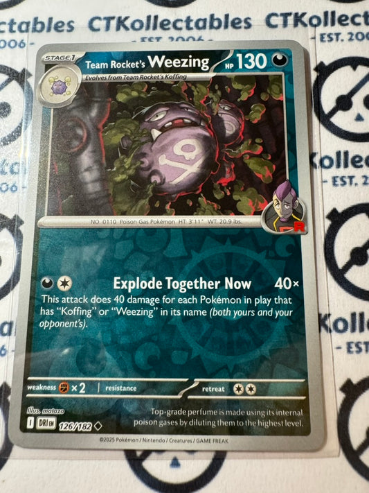 Rocket's Weezing Scarlet & Violet Destined Rivals #126/182 Reverse Holo Pokemon