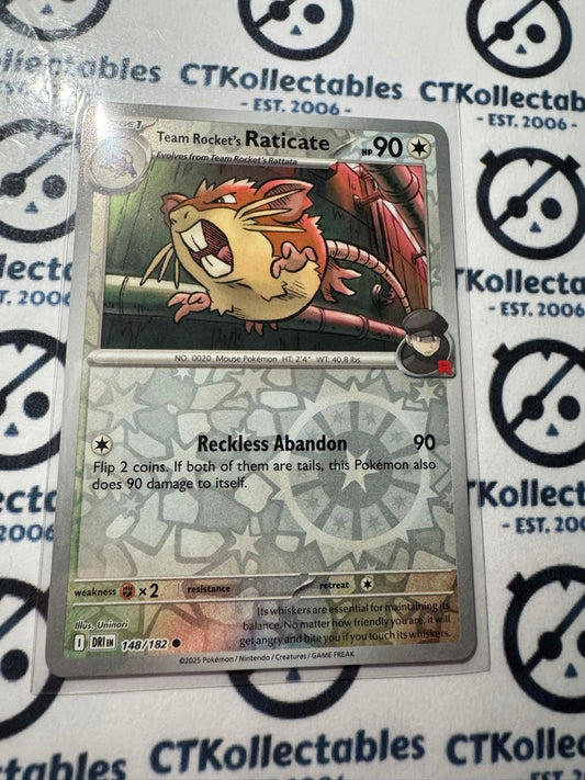 Team Rocket's Raticate Scarlet & Violet Destined Rivals #148/182 Reverse Holo