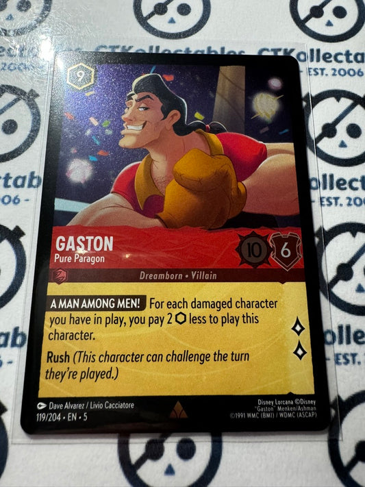 2024 Disney Lorcana Shimmering Skies COLD FOIL 119/204 Gaston - Pure Paragon