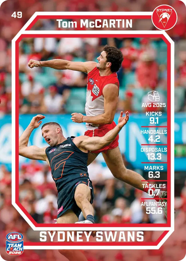 2026 Teamcoach AFL Base #49 Tom McCartin