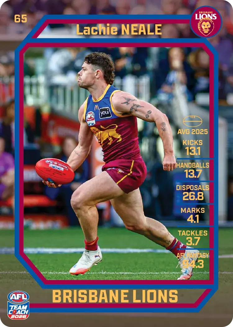 2026 Teamcoach AFL Base #65 Lachie Neale