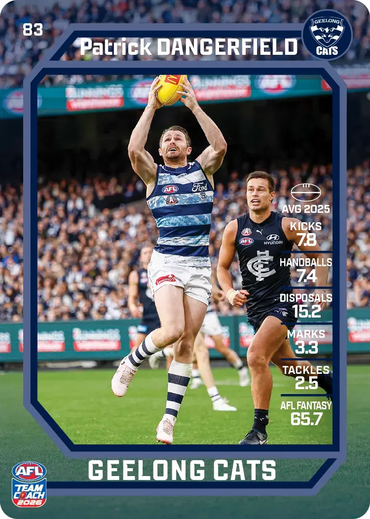2026 Teamcoach AFL Base #83 Patrick Dangerfield