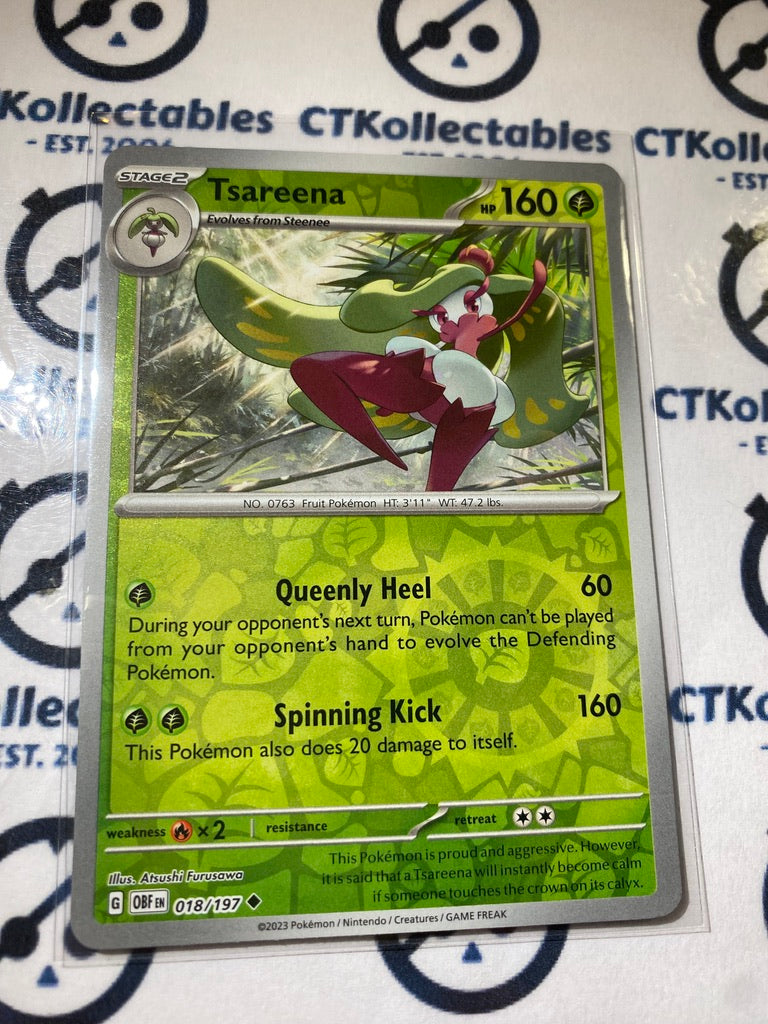 Tsareena Reverse Holo #018/197 2023 Obsidian Flames Pokemon Card