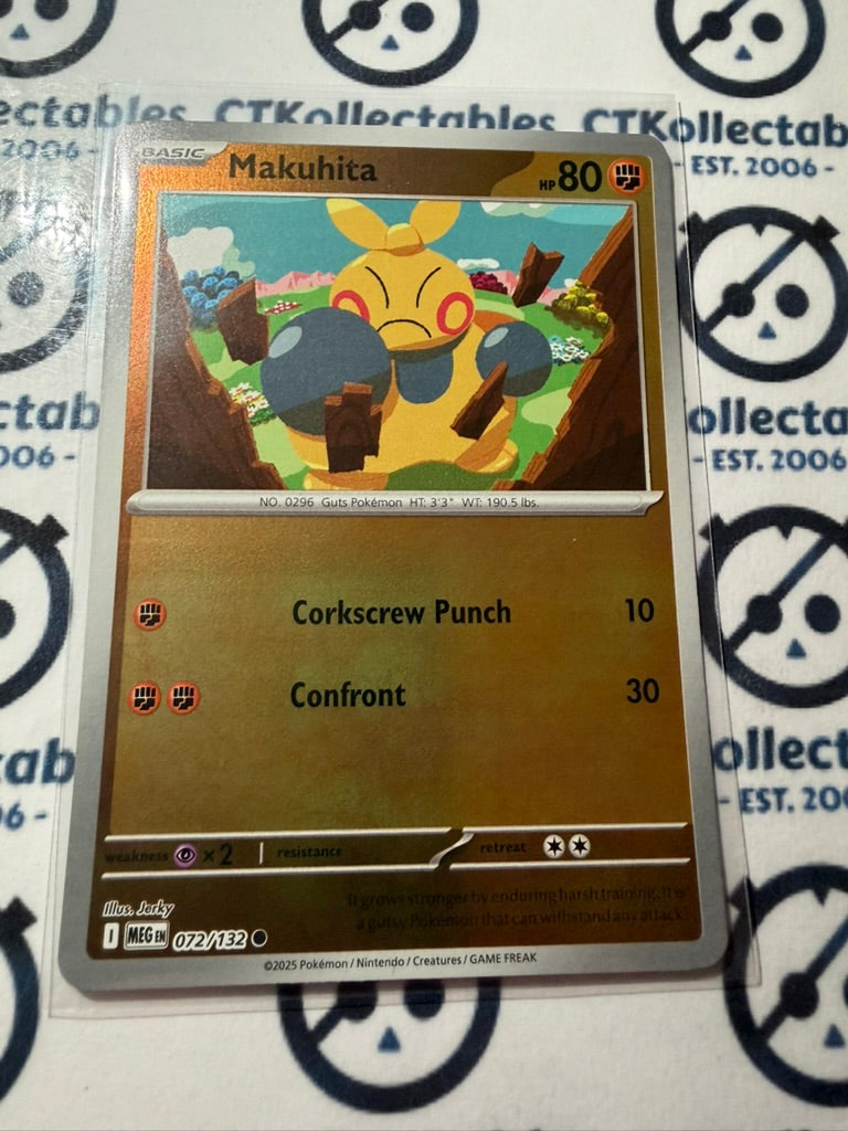 Makuhita Reverse Holo Mega Evolution #072/132 Pokemon