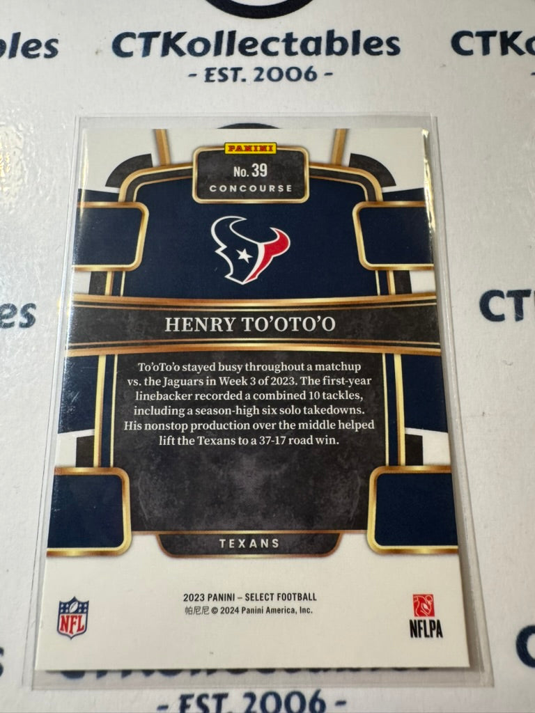 2023 NFL Panini Select Concourse Rookie #39 Henry To’oTo’o Texans