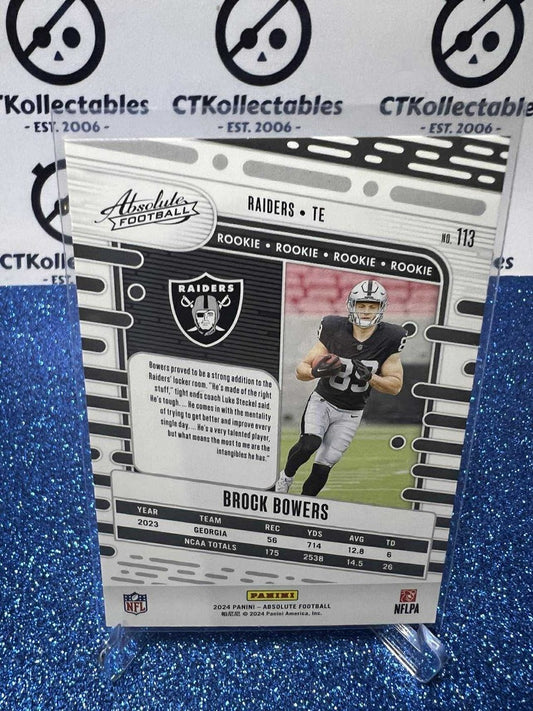 2024 NFL Panini Absolute Rookie RC #113 Brock Bowers Las Vegas Raiders