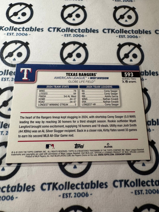 2025 Topps Series 2 Baseball Texas Rangers AL Team Card #593