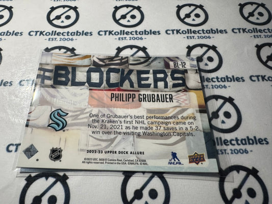 2022-23 Upper Deck NHL Allure Phillip Grubauer BLOCKERS #BL-12 Kraken