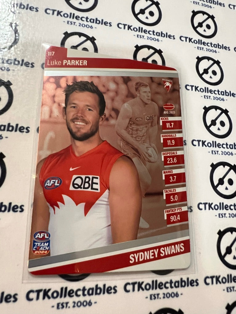 2024 AFL Teamcoach Silver Card #117 Luke Parker Swans