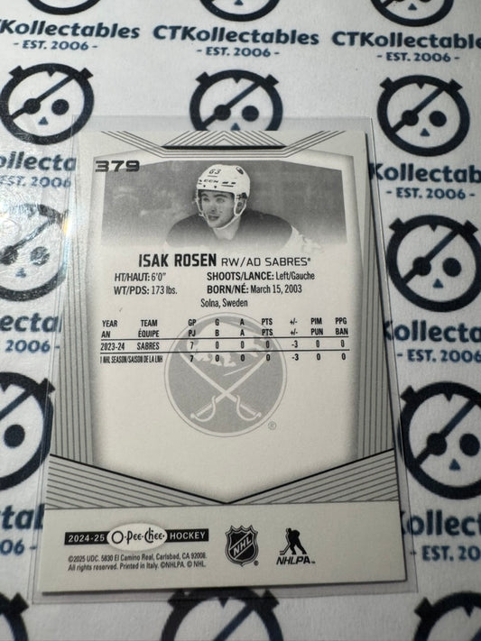 2024-25 O-Pee-Chee Hockey Rookie Card #379 Isak Rosen Buffalo Sabres