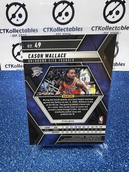 2024-25 Panini Mosaic Mosiac prizm #49 Cason Wallace, Oklahoma City Thunder