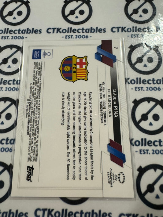 2022-23 Topps Chrome UEFA Women’s Champions League #7 Claudia Pina Future Stars