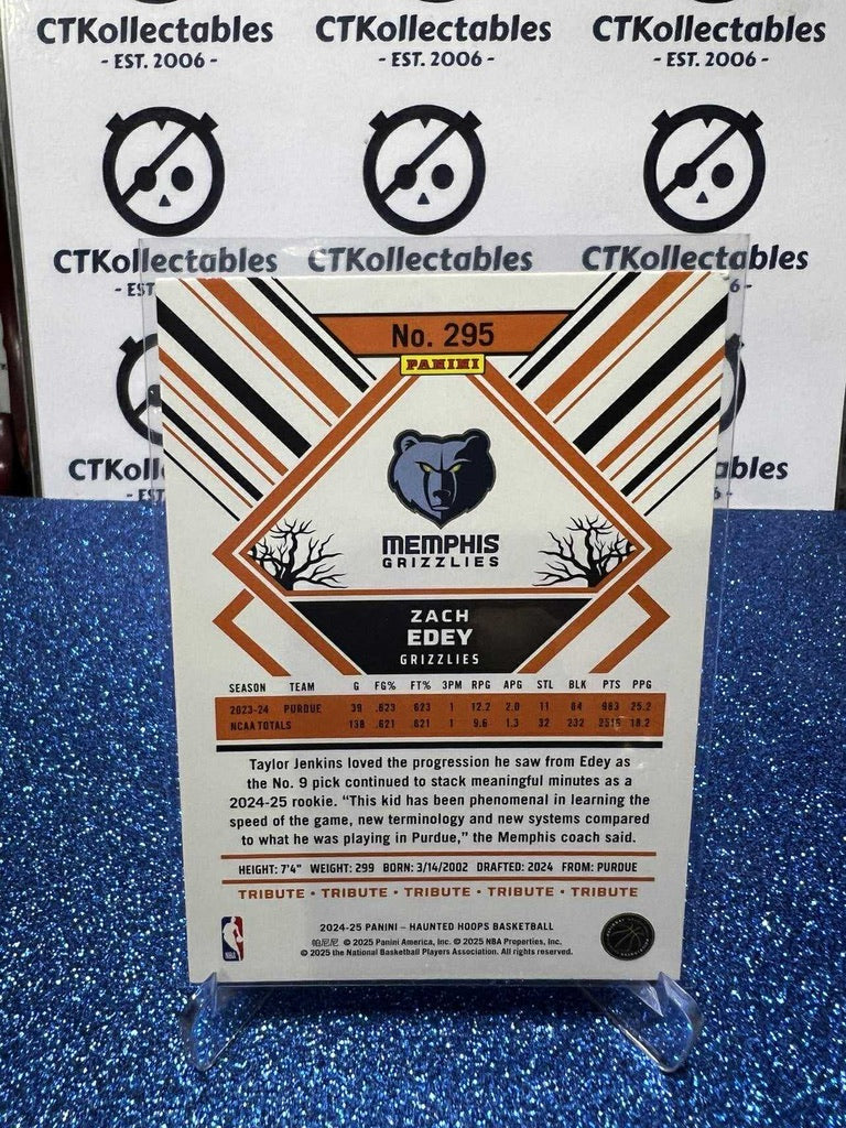 2024-25 Panini NBA HAUNTED HOOPS Tribute Rookie #295 Zach Edey, Memphis