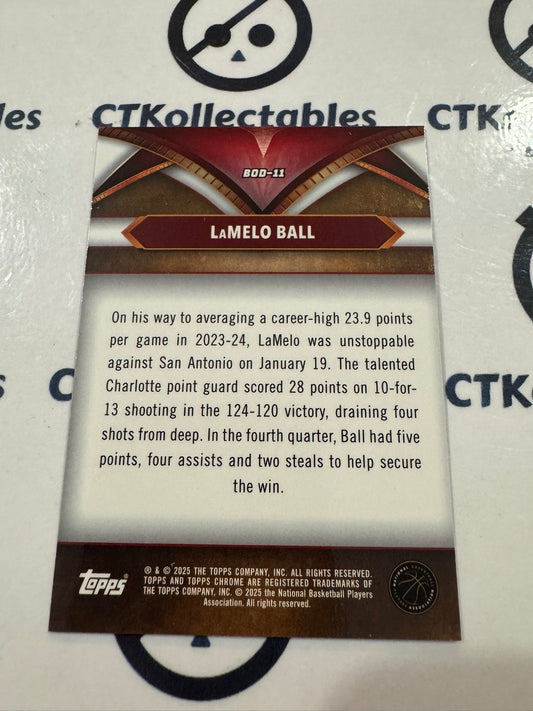 2024/25 Topps NBA Chrome lamelo ball Ball Of Duty #BOD-11 Hornets
