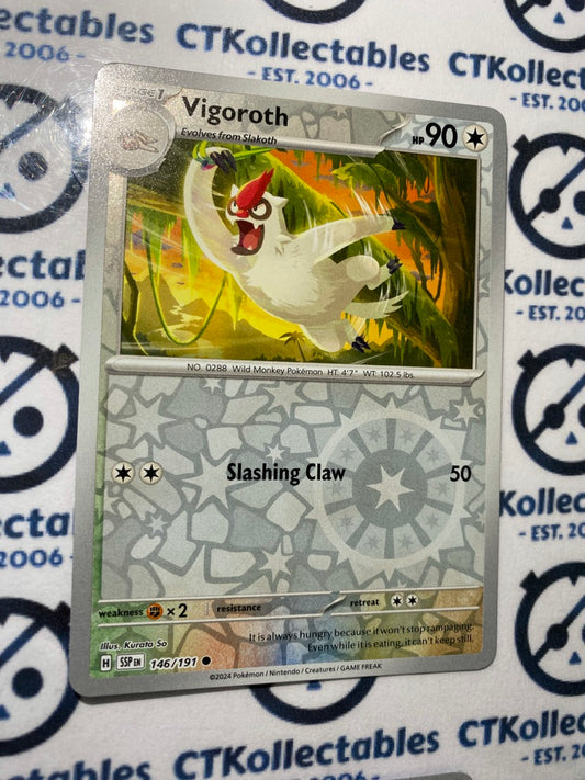 Slakoth Reverse Holo #145/191 Surging Sparks Pokémon TCG 2024