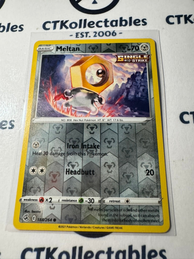 Meltan Reverse Holo #188/264 Sword & Shield Fusion Strike Pokemon