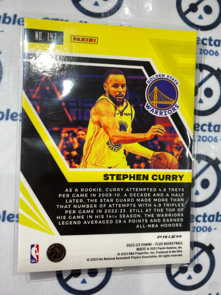2022-23 NBA Panini FLUX Red Cracked Ice Prizm Stephen Curry #147 Warriors