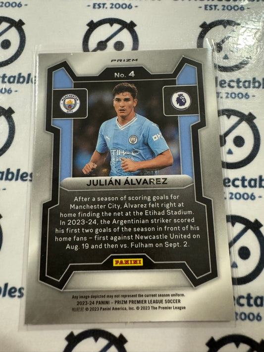 2023-24 Prizm Premier League Soccer Julian Alvarez #4 Orange Mosaic Prizm