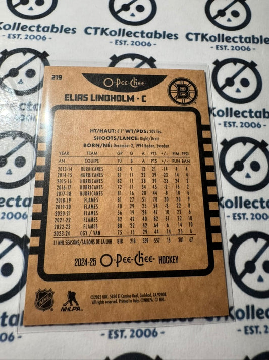2024-25 O-Pee-Chee Hockey RETRO #219 Elias Lindholm Vancouver Canucks