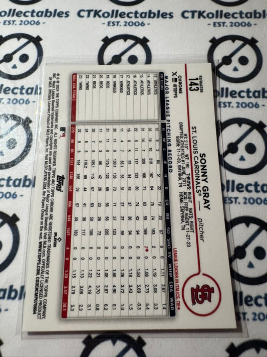 2024 Topps Chrome Baseball Sonny Gray Refractor #143 Cardinals