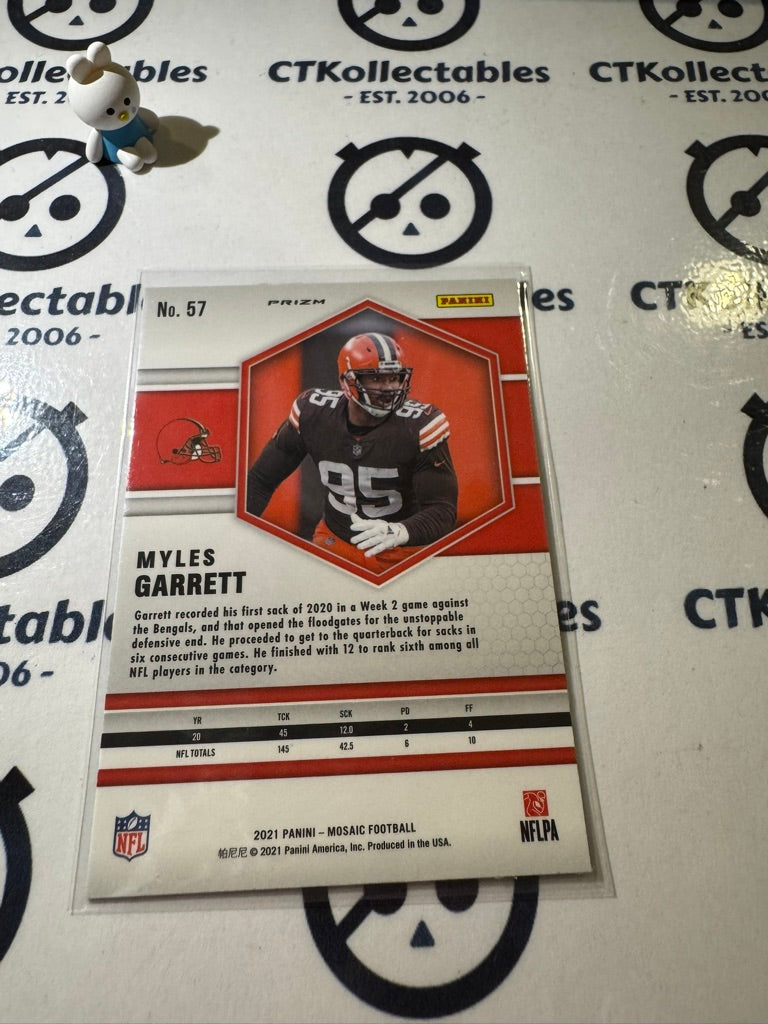 2021 PANINI NFL MOSAIC MYLES GARRETT GREEN MOSAIC PRIZM #57 BROWNS