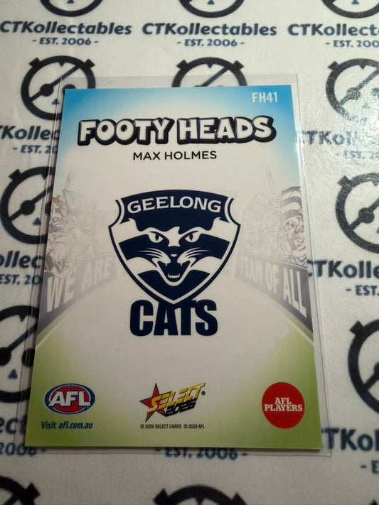 2026 Select AFL Footy Stars Footy Heads FH41 Max Holmes Cats