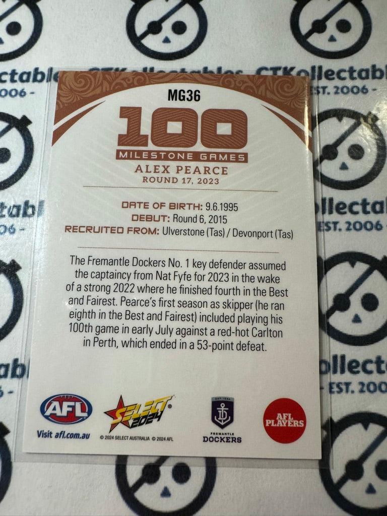 2024 AFL Footy Stars Milestone 100 Games - MG36 Alex Pearce Dockers