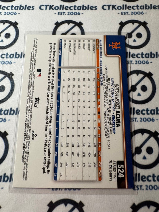 2025 Topps Series 2 Baseball Rookie Card #524 Luisangel Acuña New York Mets RC