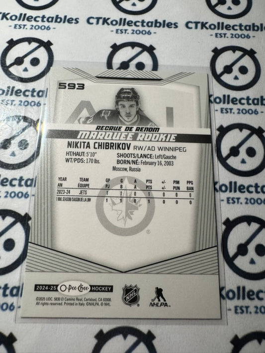 2024-25 O-Pee-Chee Hockey Marquee Rookie #593 Nikita Chibrikov, Winnipeg Jets