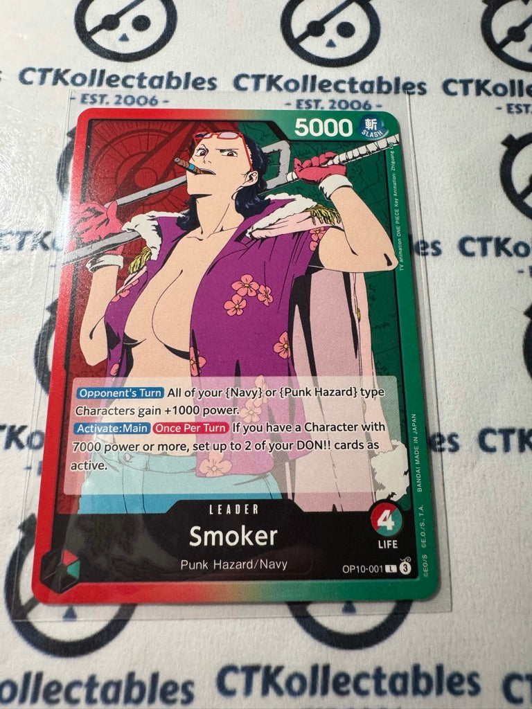 One Piece TCG Smoker Leader Card OP10-001 L Royal Blood NM/M