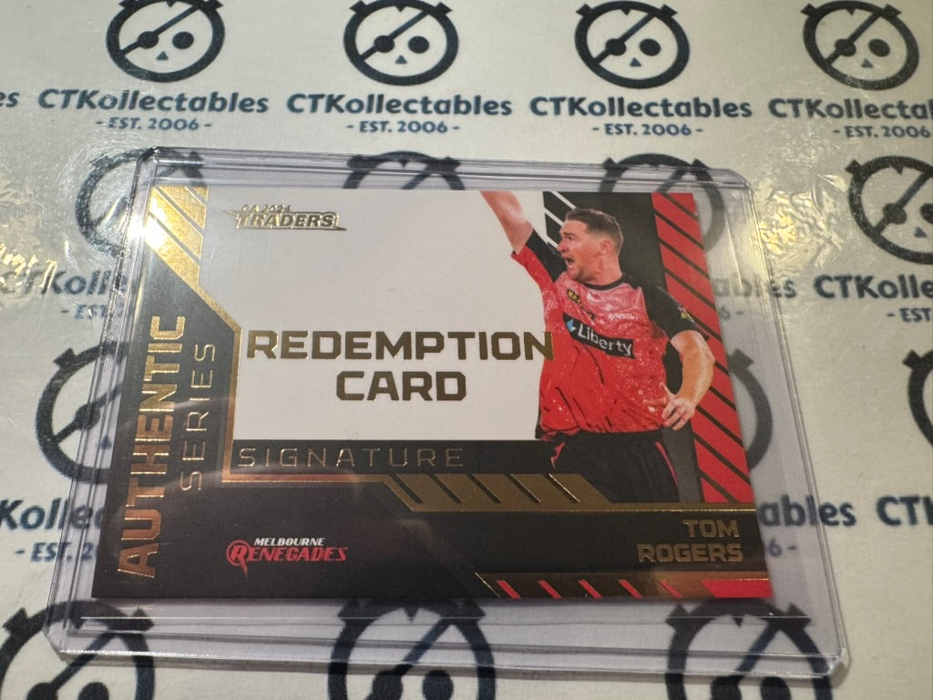 2024/25 TLA Cricket Tom Rogers Authentic Signature Black Redemption #57/60