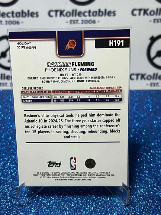 2025-26 Topps Holiday NBA #H191 Rasheer Fleming Phoenix Suns RC