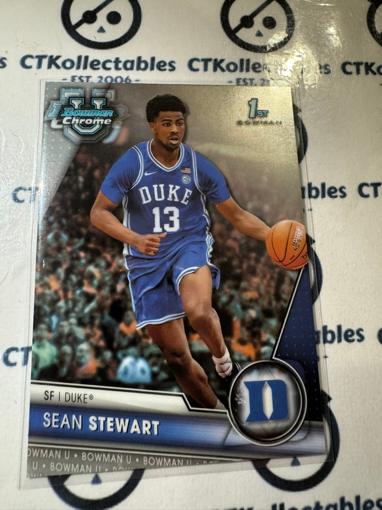 2023/24 Bowman Chrome University Sean Stewart #21 1st Bowman