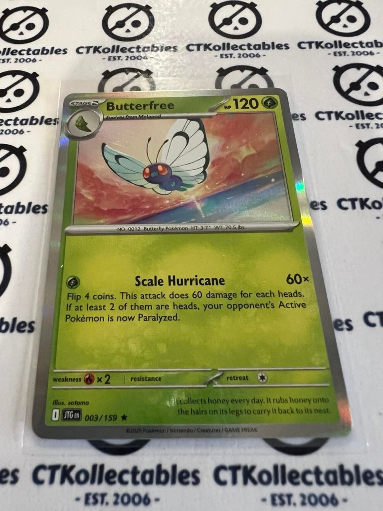 Butterfree Holo Rare #003/159 Journey Together Pokemon Card TCG