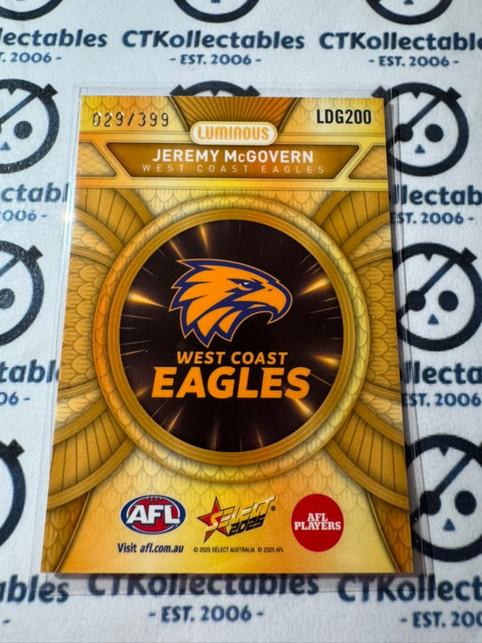 2025 AFL Footy Stars Luminous Jeremy Mcgovern Dragon Scales Gold #029/799