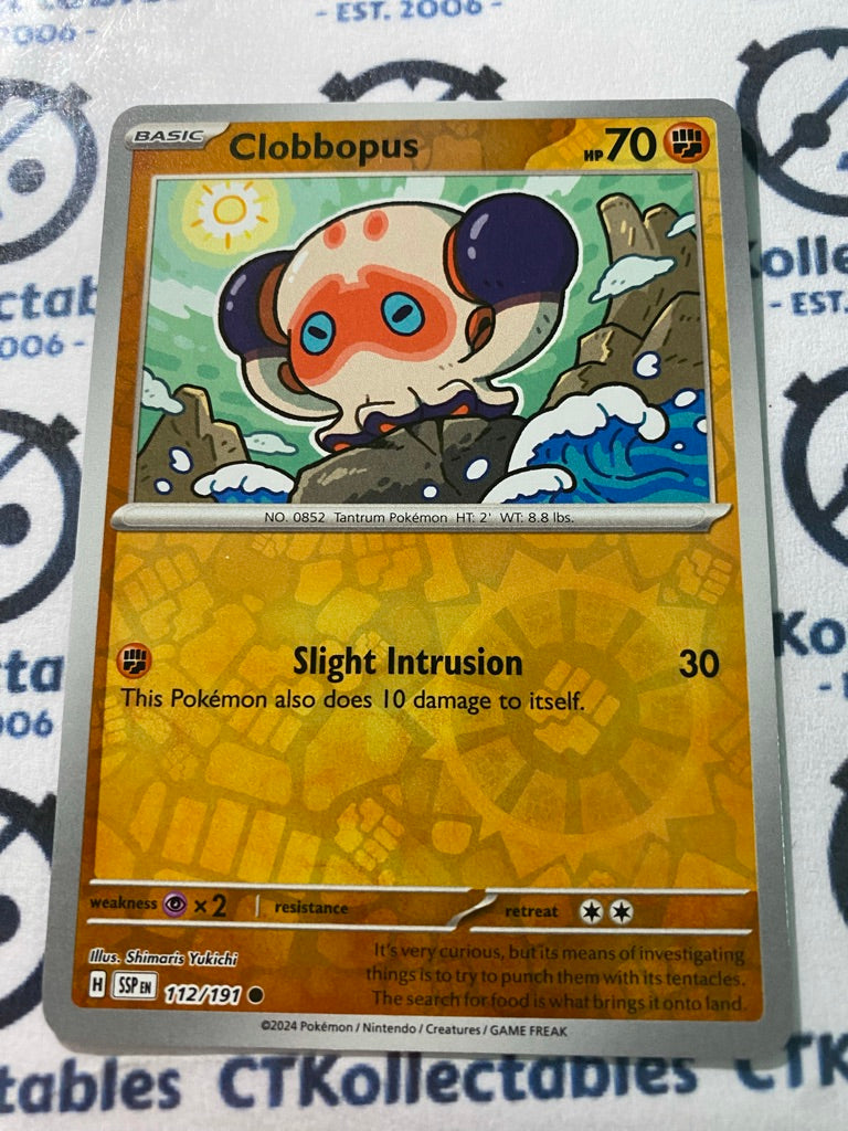 Clobbopus Reverse Holo #112/191 Surging Sparks Pokémon TCG 2024