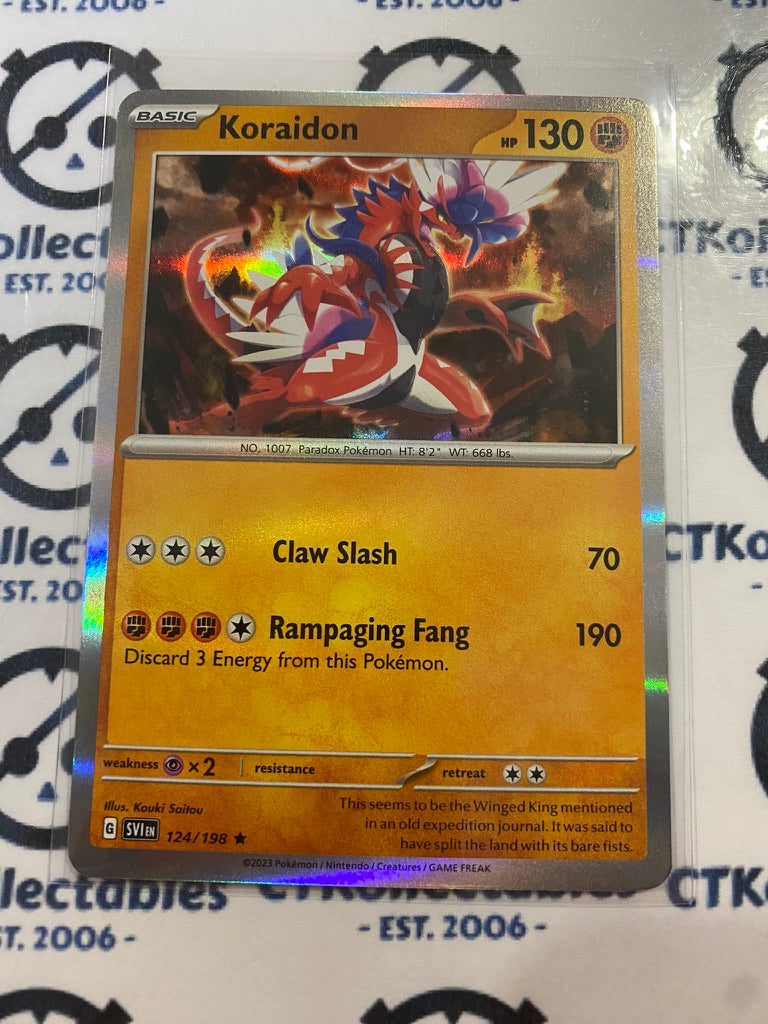 Koraidon Holo Rare #124/198 2023 Scarlet & Violet Pokémon TCG