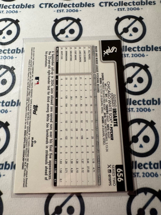 2025 Topps Series 2 Baseball Rookie Card #656 Jairo Iriarte Chicago White Sox RC