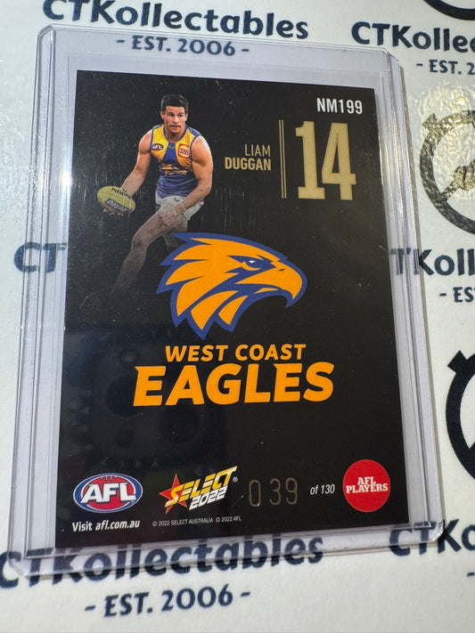 2022 AFL Footy Stars Numbers Midnight #NM199 Liam Duggan #039/130 Eagles