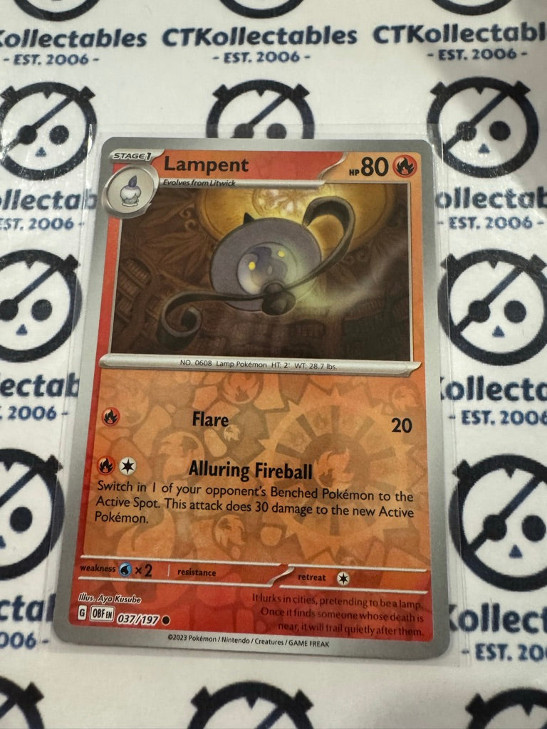 Lampert Reverse Holo #037/197 2023 Obsidian Flames Pokemon Card