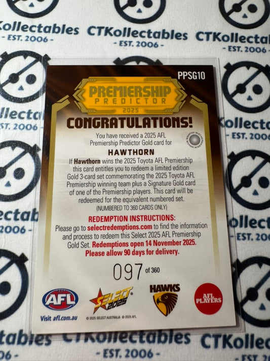 2025 AFL Footy Stars Hawthorn Hawks Premiership Predictor #097/360