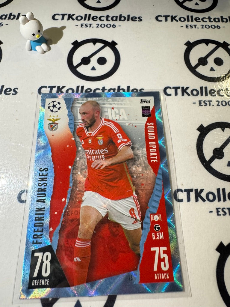 2023-24 TOPPS MATCH ATTAX FREDRIK AURSNES CRYSTAL BLUE #23