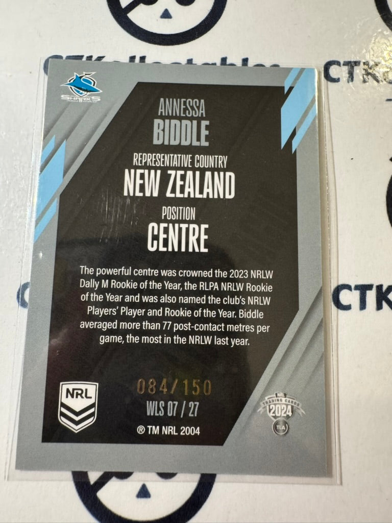 2024 TLA NRL Traders World In League - Silver Anessa Biddle #084/150 Sharks